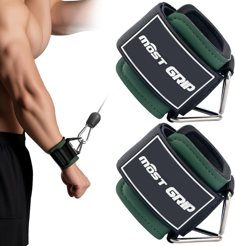 MOST GRIP Wrist Cuffs with D-Ring, Wrist Wraps for Weightlifting with Neoprene Padding, Wrist Straps for Cable Machines - Image 1